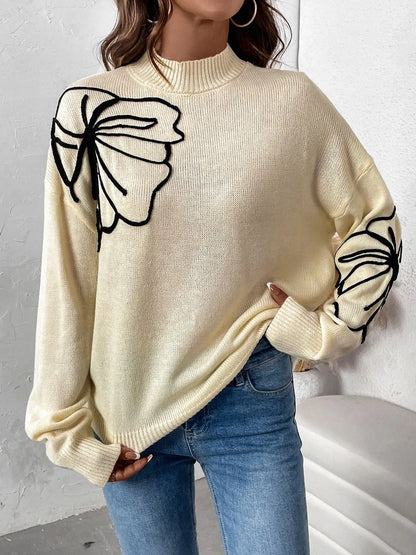 Apricot Bloom Half-Turtle Sweater