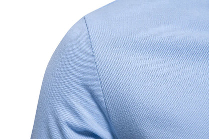 Embroidered European Stripe Polo Shirt