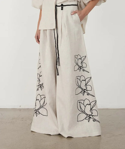 Floral Ease Wide-Leg Set