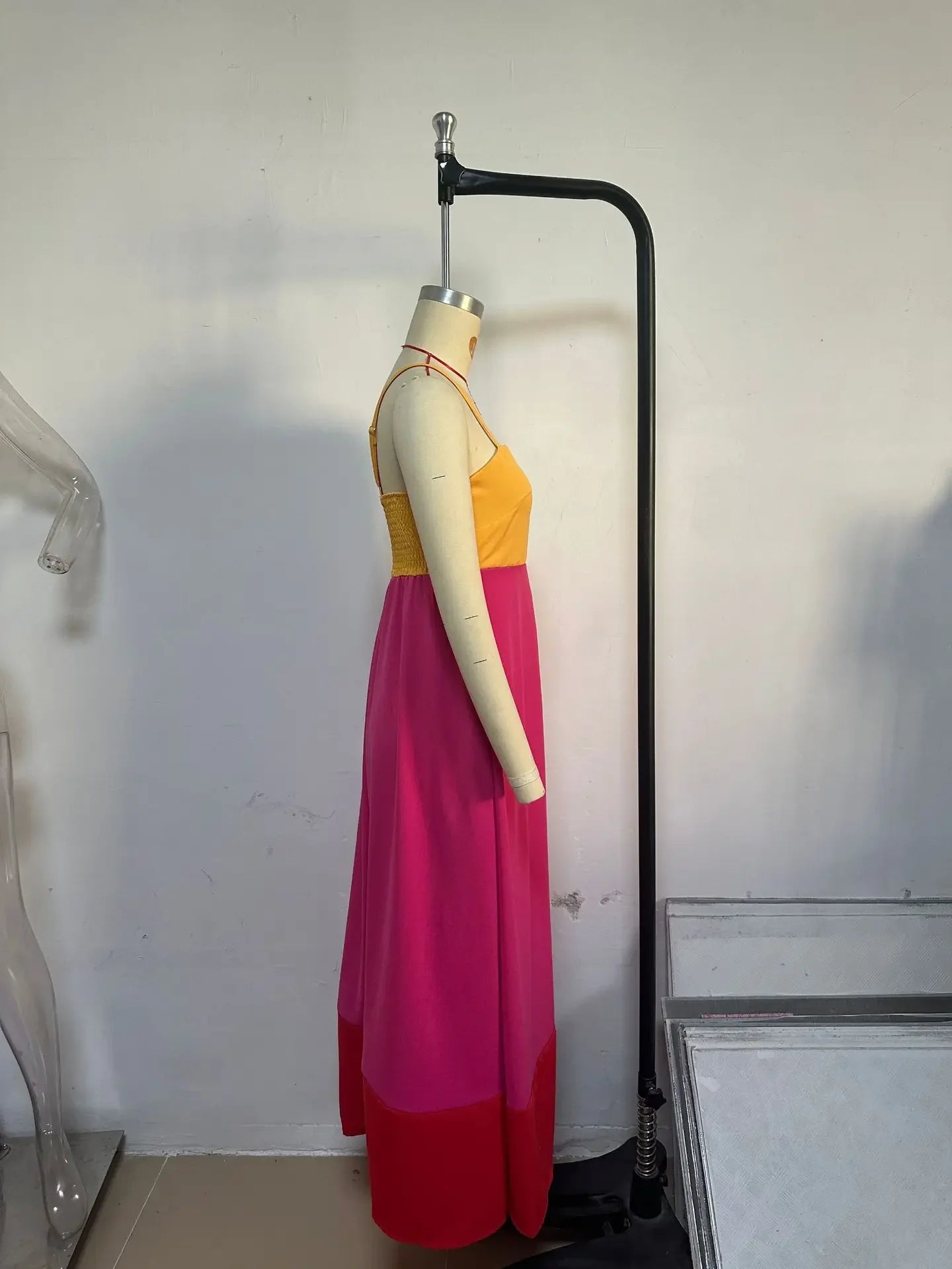 Seaside Glow Colorblock Suspender Dress