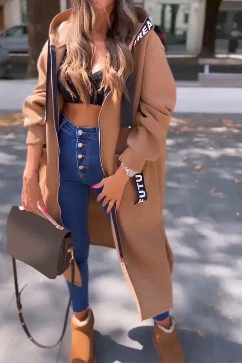 Hooded Zipper Cardigan Coat