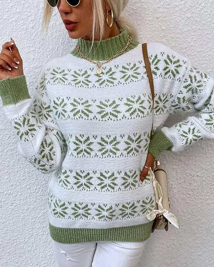 Cozy Half Turtleneck Snow Sweater