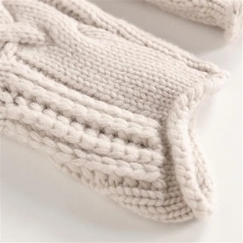 Solid Twist Hollow Knit Sweater