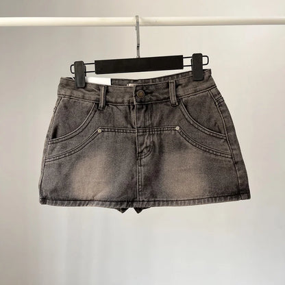 High Waist Denim Mini Skirt