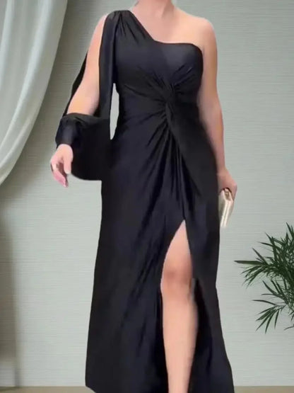 Elegant One-Shoulder Party Maxi