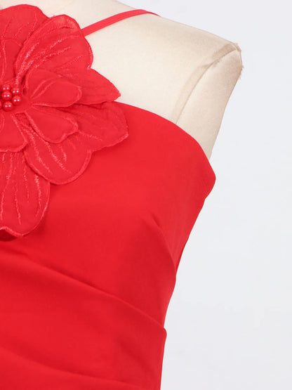 Petal Grace 3D Floral Midi Dress