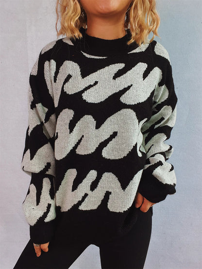Stripe Craft Patchwork Knit Pullover