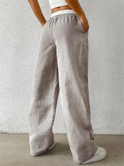 Striped Wide Leg Woven Pants