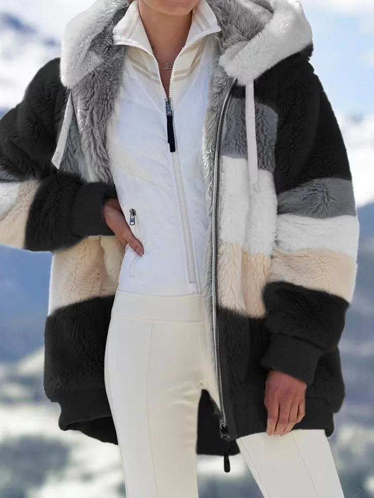 Oversized Plush Hooded Jacket