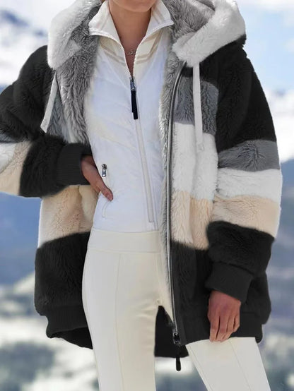 Oversized Plush Hooded Jacket