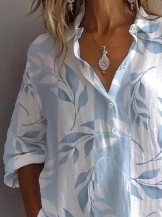 Bloom Verse Printed Lapel Top