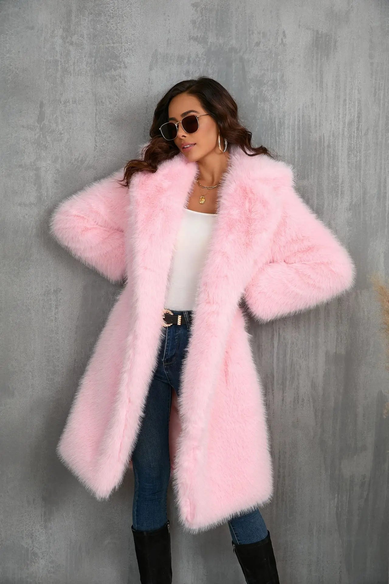 Velvet Whisper Faux Fur Coat