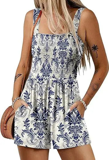Trendy Square Neck Sleeveless Jumpsuit