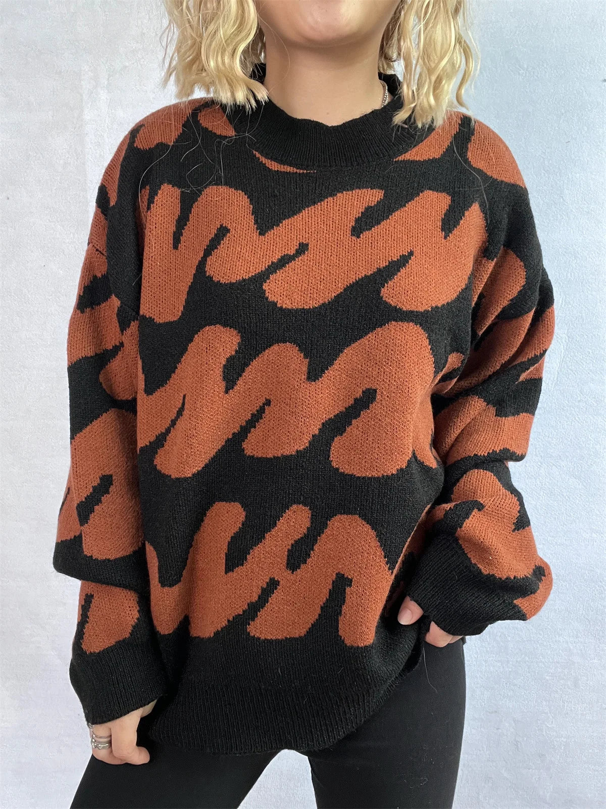 Stripe Craft Patchwork Knit Pullover
