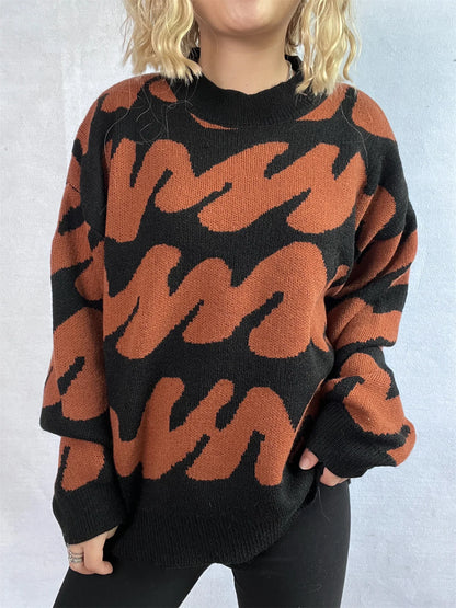 Stripe Craft Patchwork Knit Pullover