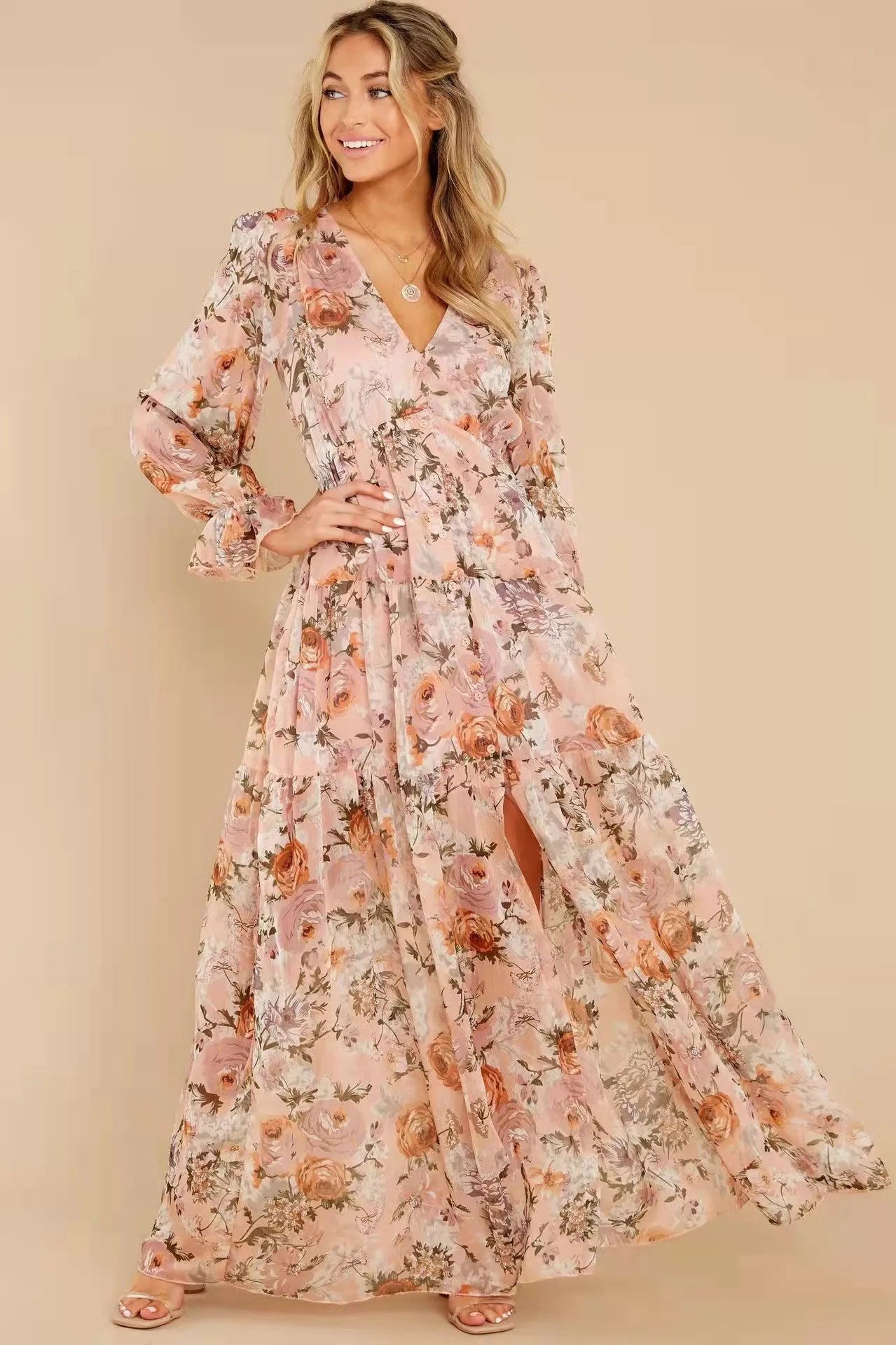 Luxury Vintage Print Prom Dress