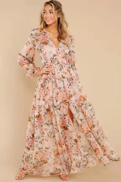 Luxury Vintage Print Prom Dress