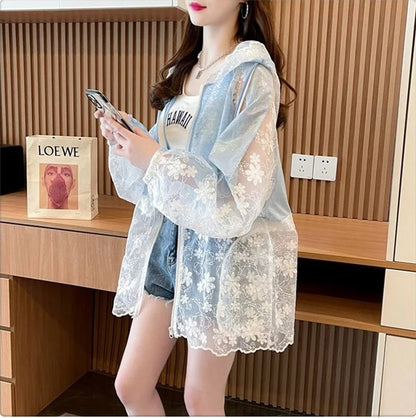 LaceBreeze Mesh Patch Hooded Jacket
