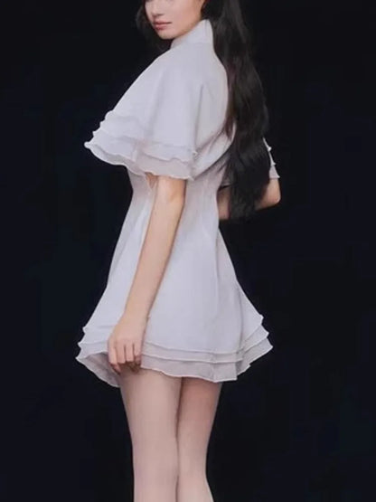 Butterfly Bloom Contrast A-Line Dress