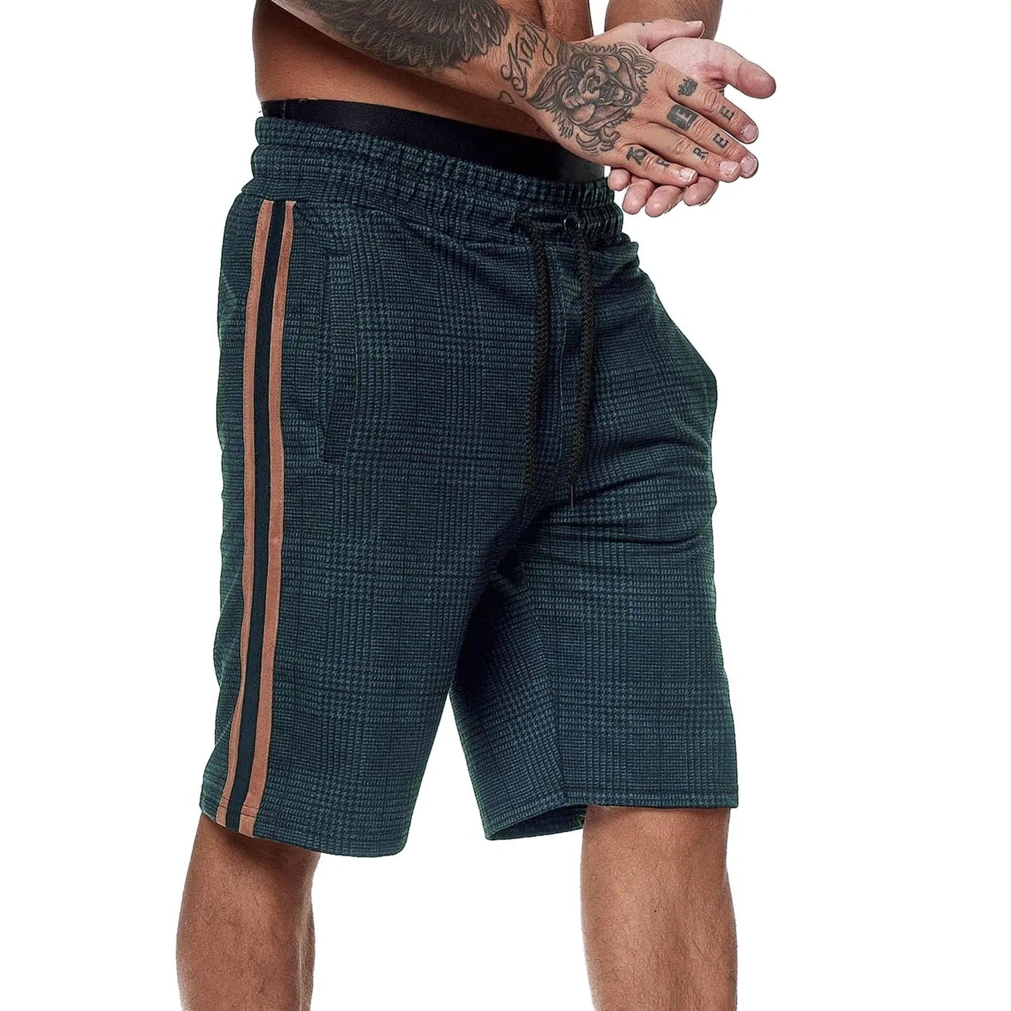 British Style High Waist Grid Shorts