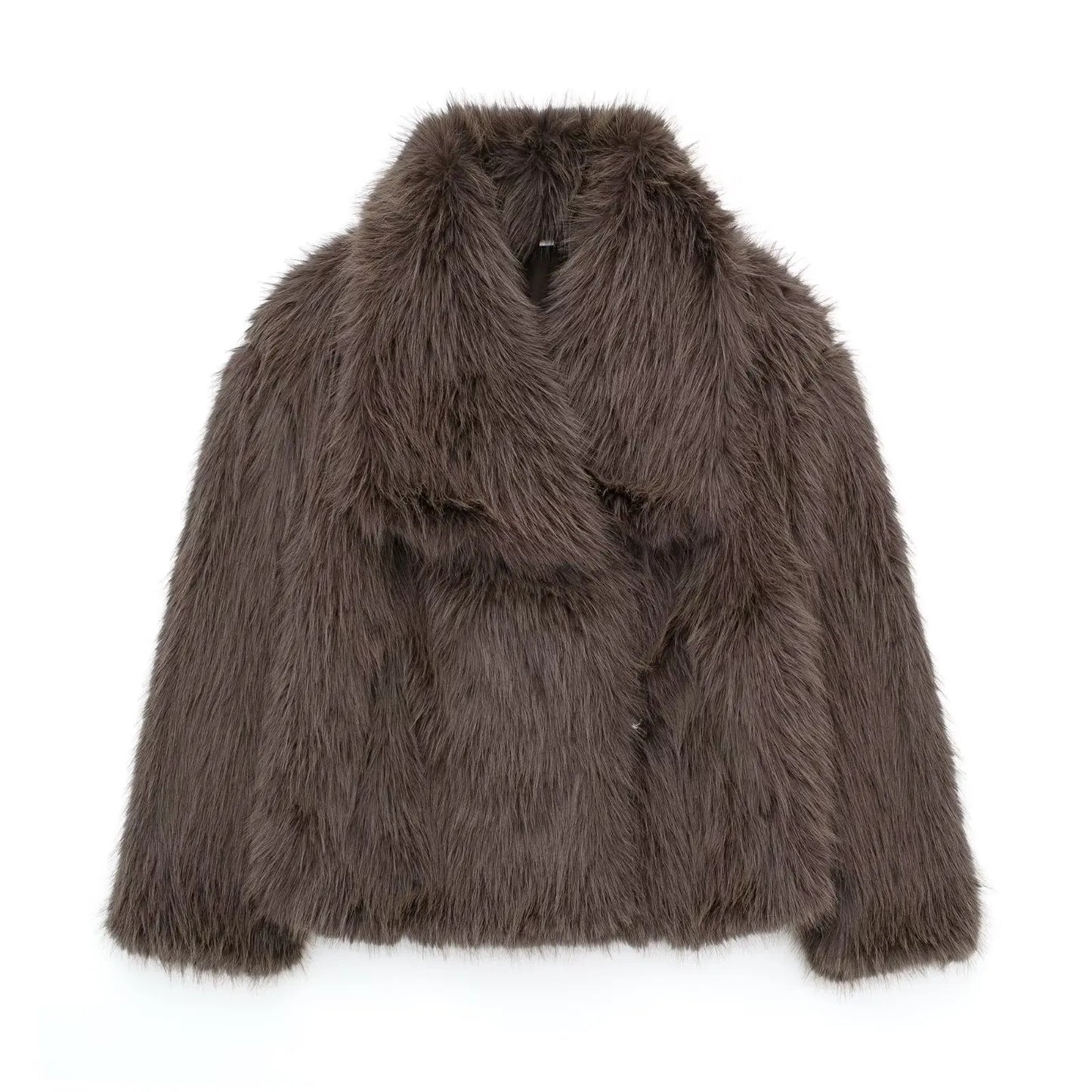 Fur Belle Turn-Down Collar Jacket