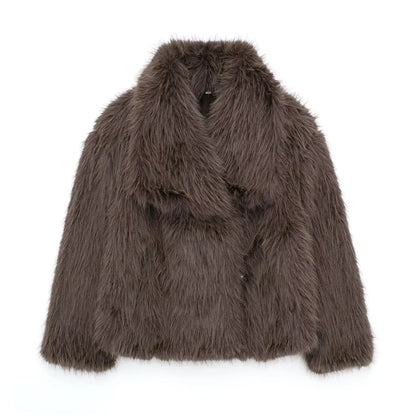Fur Belle Turn-Down Collar Jacket