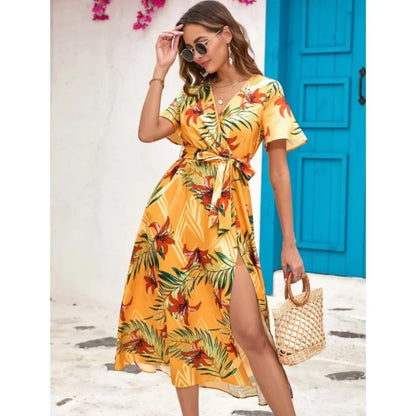 Curvy Chic V-Neck Belted Dress