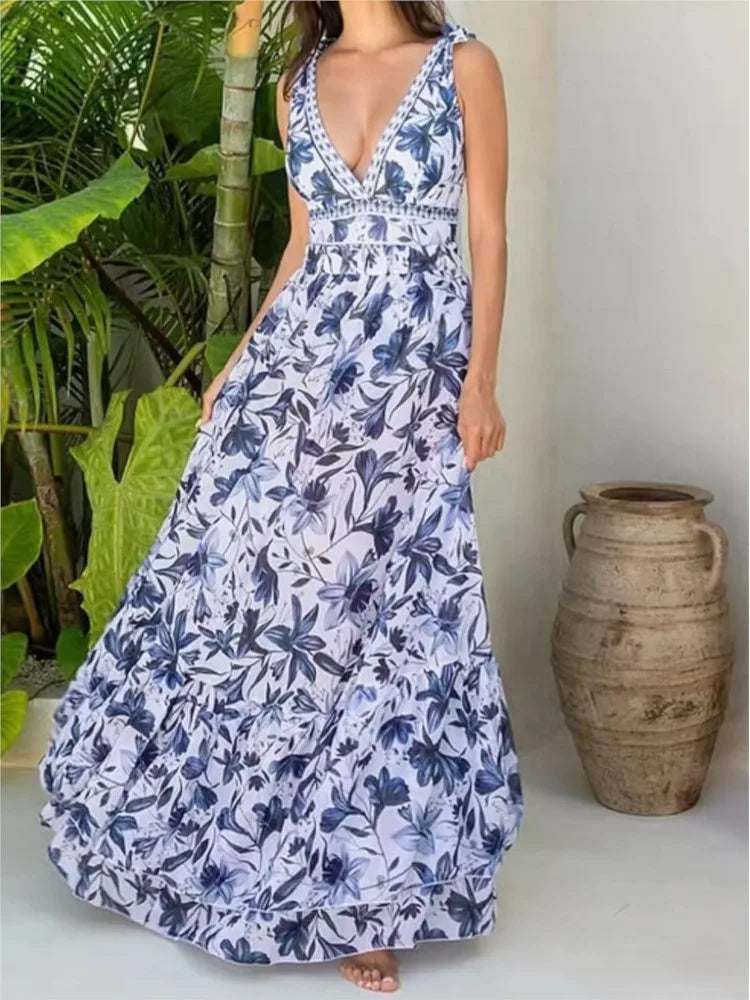 Flaxmaker Vintage Printed Swimsuit and Sarong