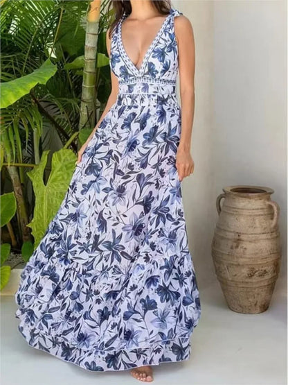 Flaxmaker Vintage Printed Swimsuit and Sarong