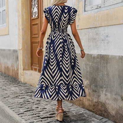 Printed Tie-Hem Summer Dress