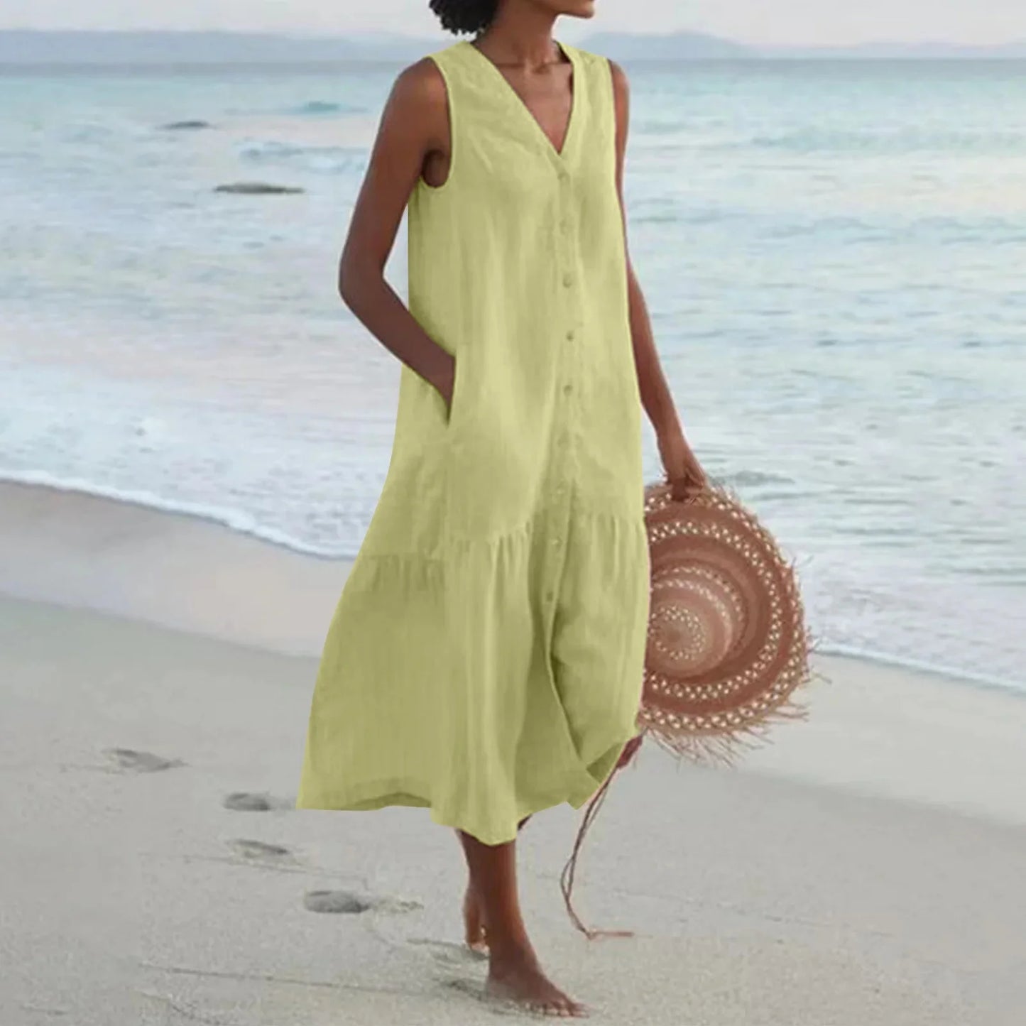 Casual Cotton Linen Dress