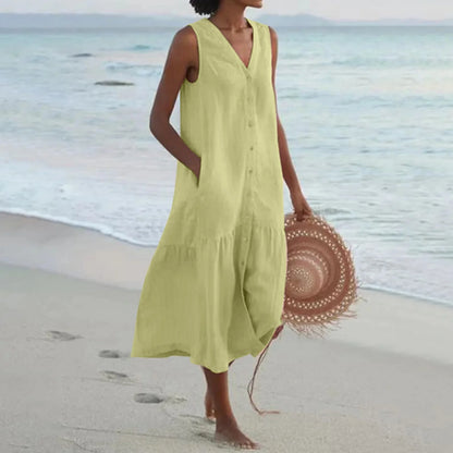 Casual Cotton Linen Dress