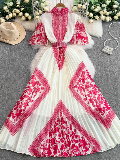 Retro Grace High Waist Midi Dress
