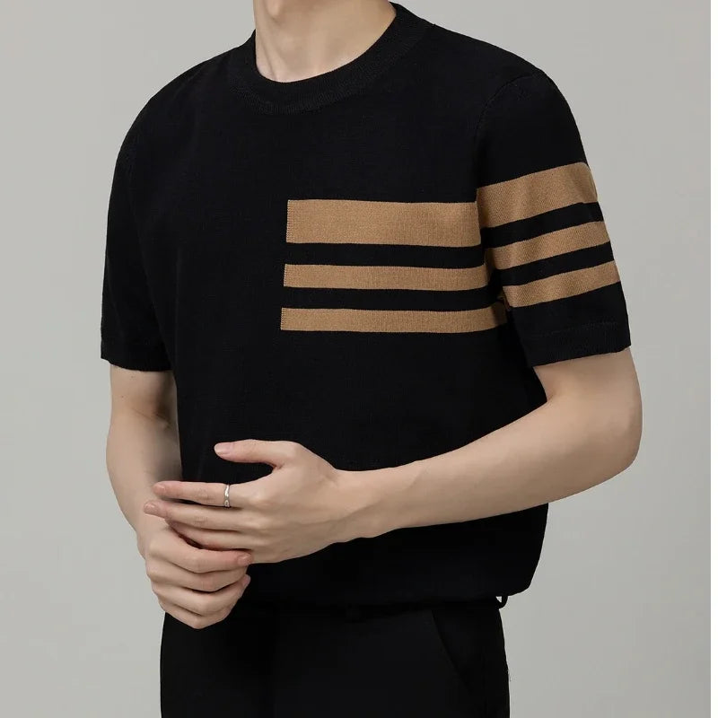British Style Color-Block Knit Tee