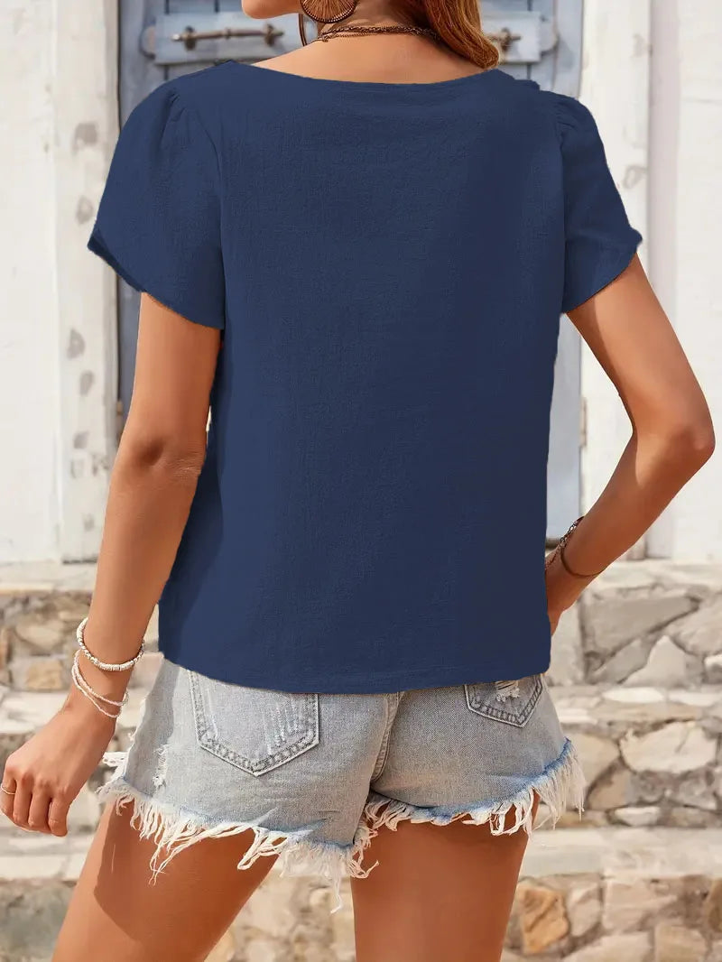 Slim Fit Knitted Short Sleeve Top