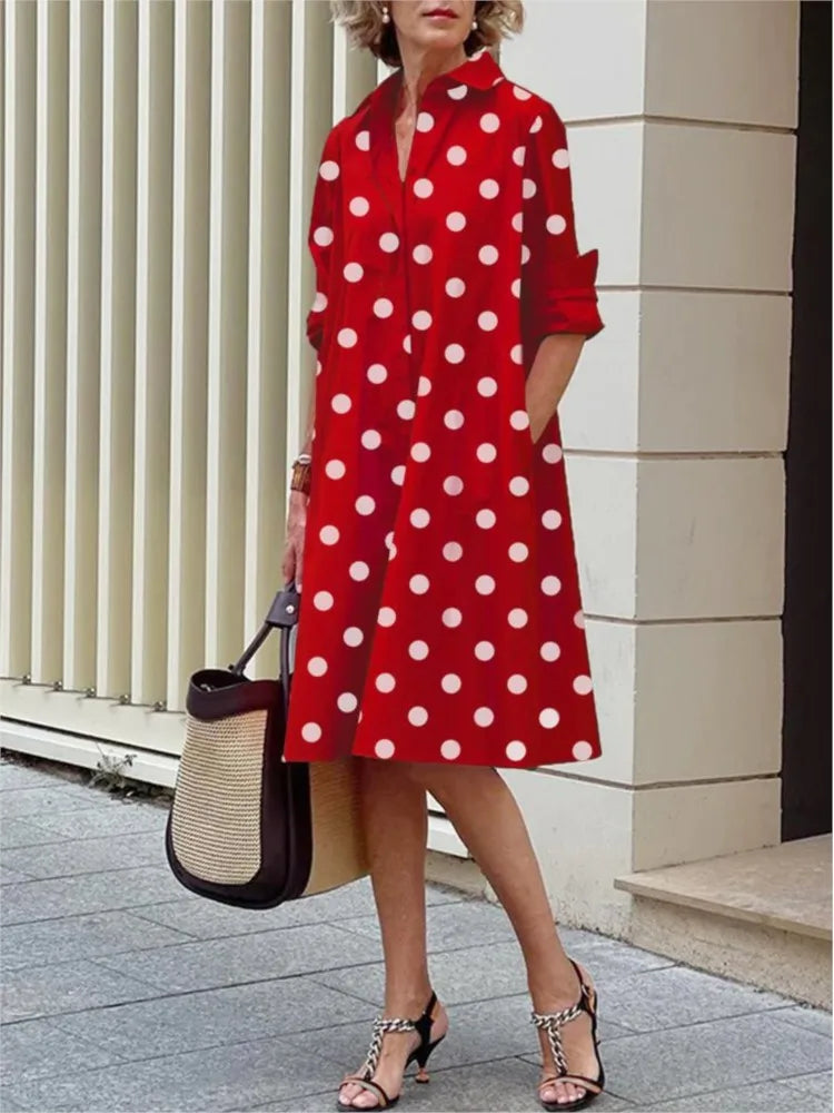 Autumn Muse Printed Shirt Dress