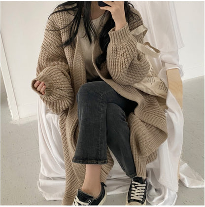 Vintage Cozy Long Knit Cardigan