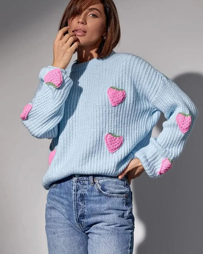 Strawberry Kiss V-Neck Cardigan