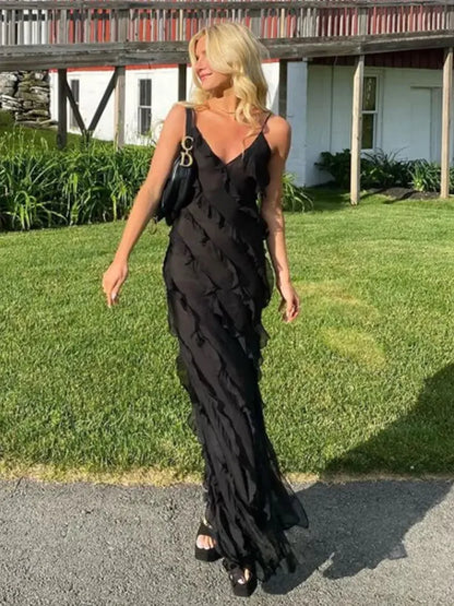 Open-Back Slimming Maxi Dress