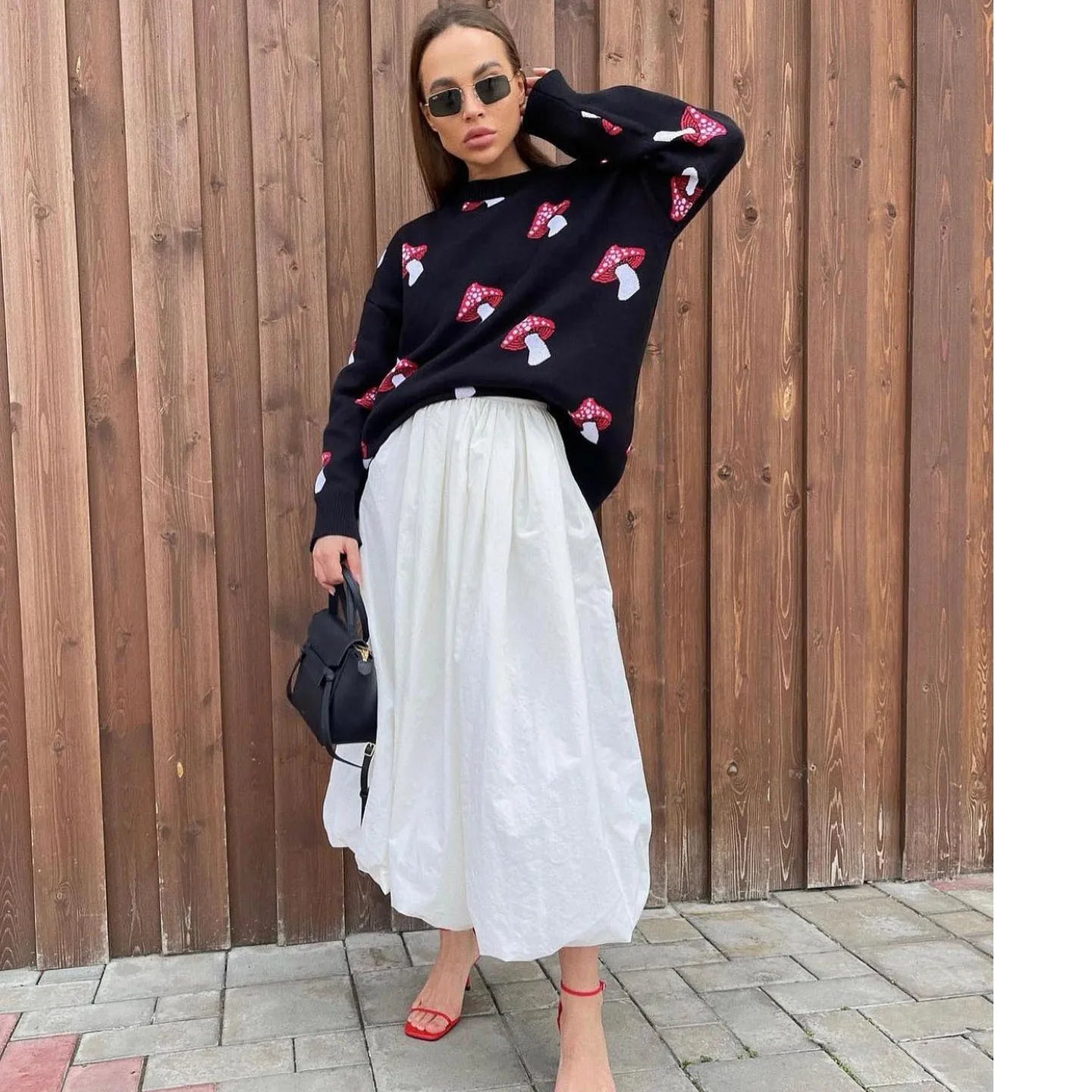 Whimsical Mushroom Knit Sweater