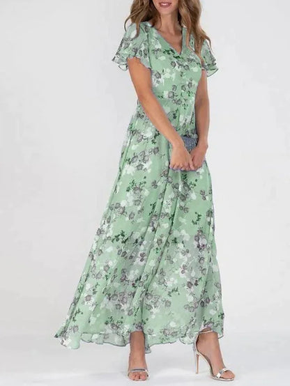 Sweet Blossom Ruffle Maxi Dress