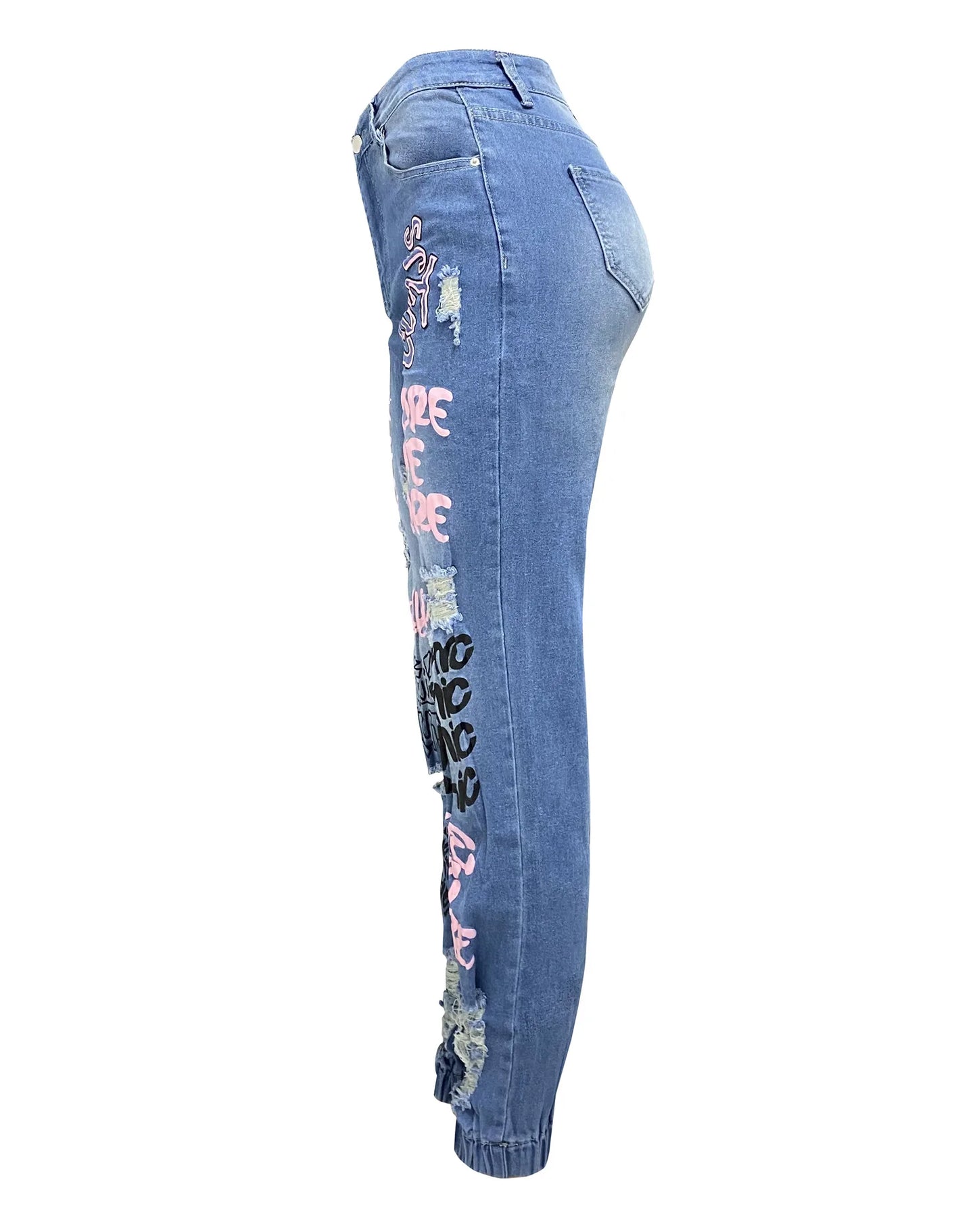 Stylish Ripped Denim Slim Fit Jeans