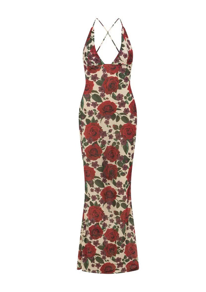 Midnight Allure Backless Maxi Dress