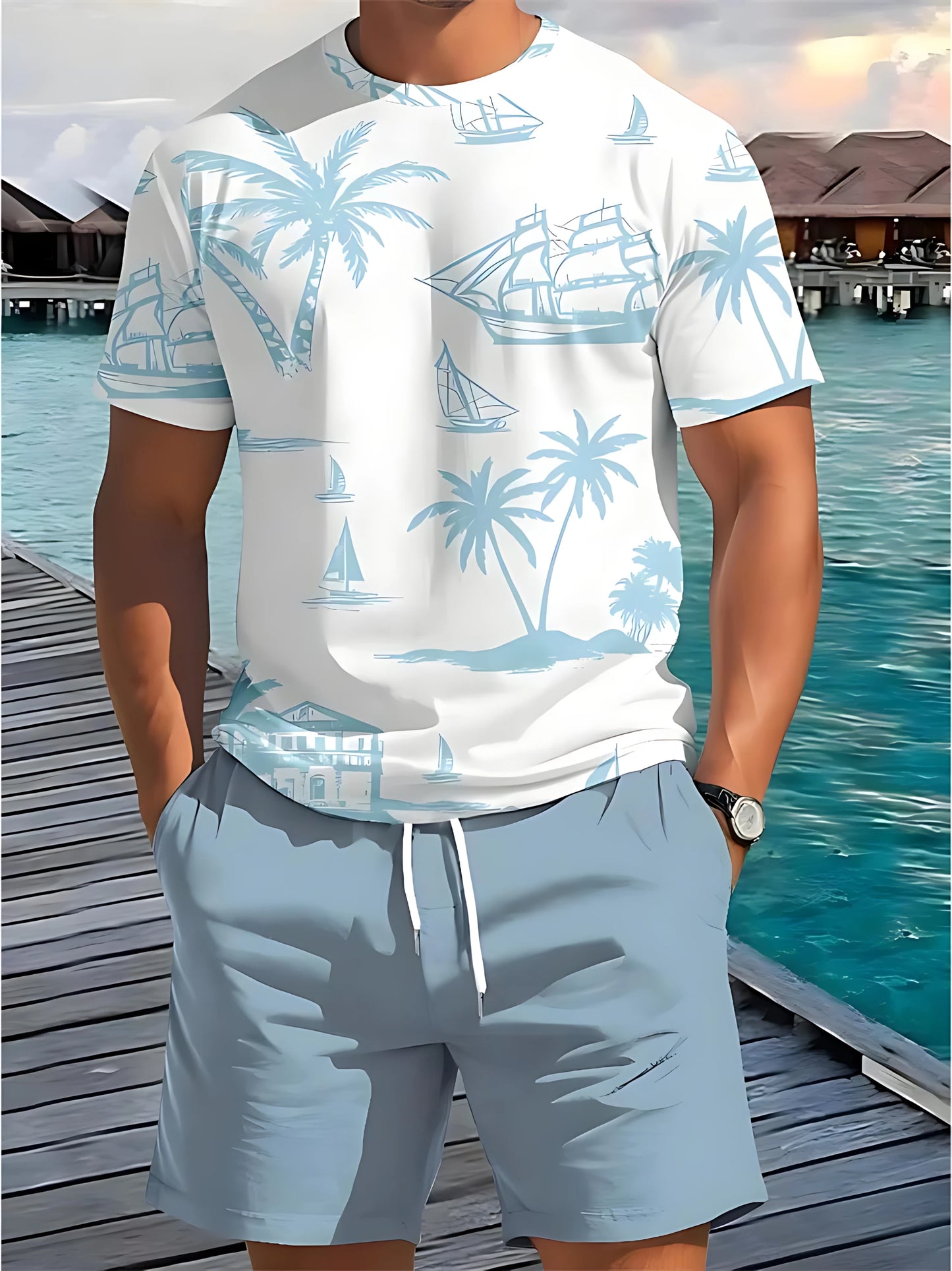 Boho Print Men's Summer Set