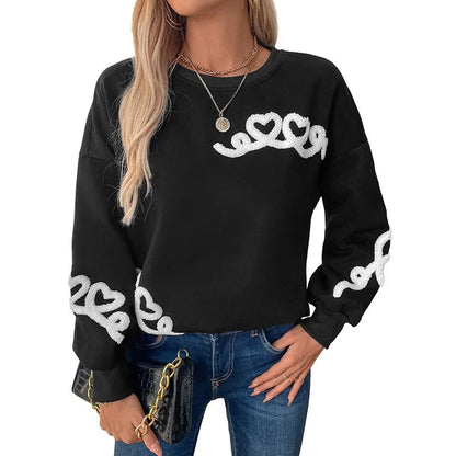 Embroidered Black Cozy Hoodie