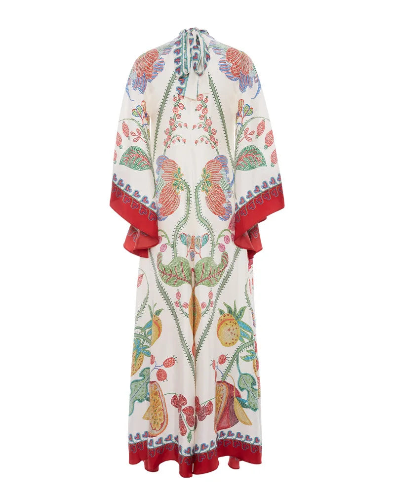 Vintage Muse Printed Maxi Dress