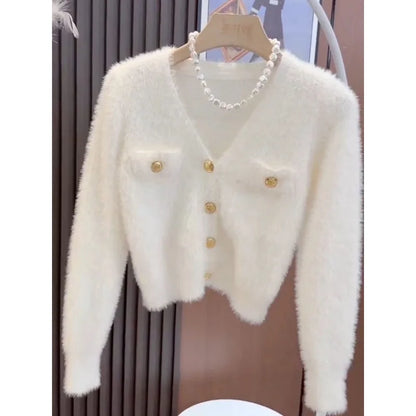 Elegant Muse V-Neck Knit Cardigan
