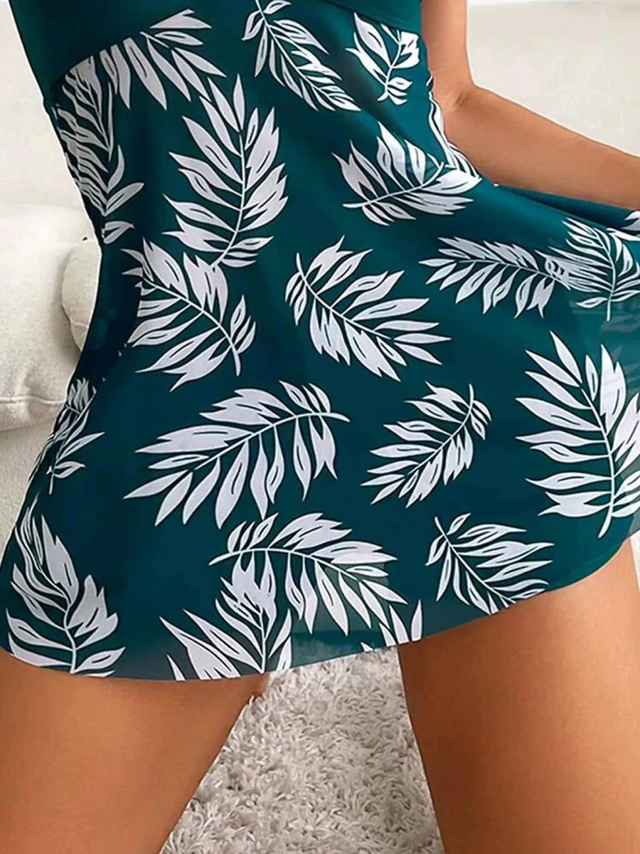 Wave Luxe Printed Tankini Swim Set