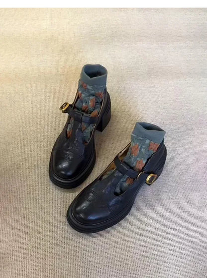 British Style Chunky Heel Mary Janes