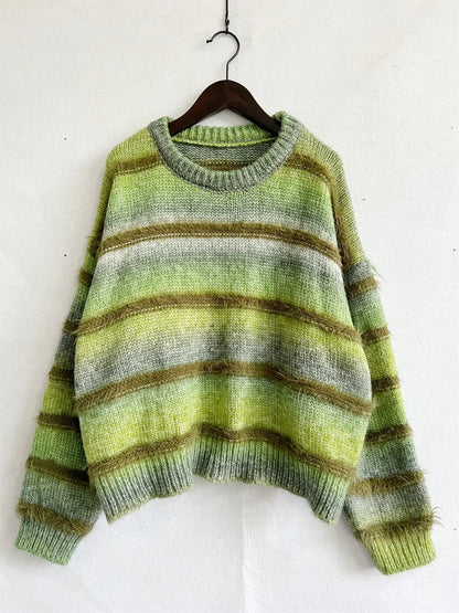 Cozy Gradient Stripe Knit Sweater